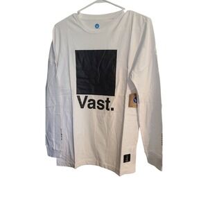 Vast Life Graphic T-Shirt Size Small White Long Sleeves NWT